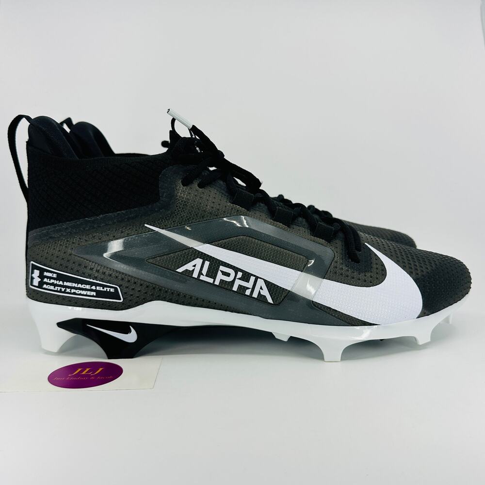 Nike Mens' Alpha Menace 4 Elite Football Cleats Black HF5107-001 W Size 14 Wide